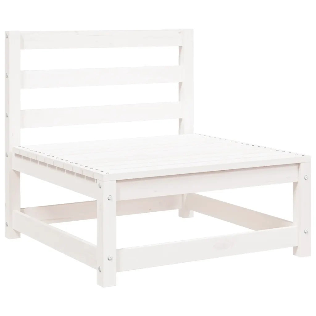 Set Divani da Giardino 2 pz Bianchi in Legno Massello di Pino 805696