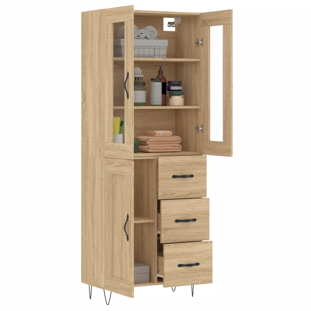 Credenza | Madia | Buffet da pranzo | Armadio da pranzo Rovere Sonoma 69,5x34x180 cm in Legno Multistrato