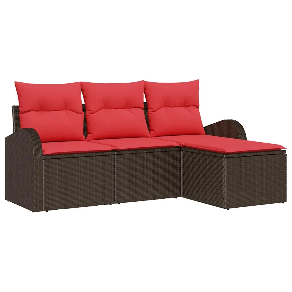 Set Divano da Giardino Marrone polyrattan 3345994
