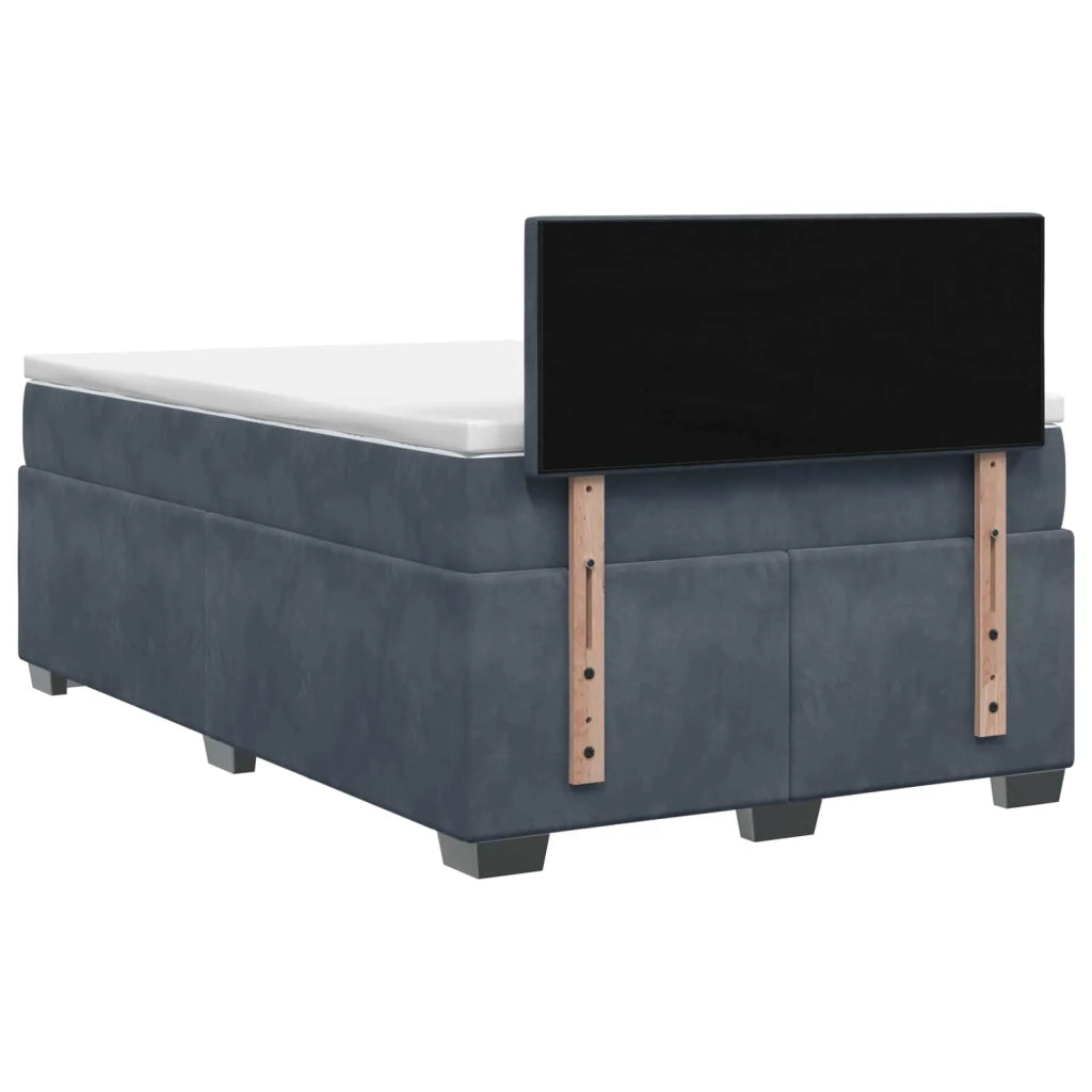 Letto con Box Spring, Materasso e LED Grigio Scuro 120 x 200 cm 3452151