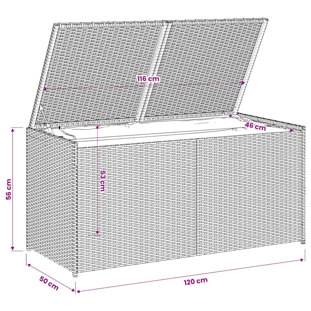 Contenitore da Giardino Nero 283L in Polyrattan CFW3109596