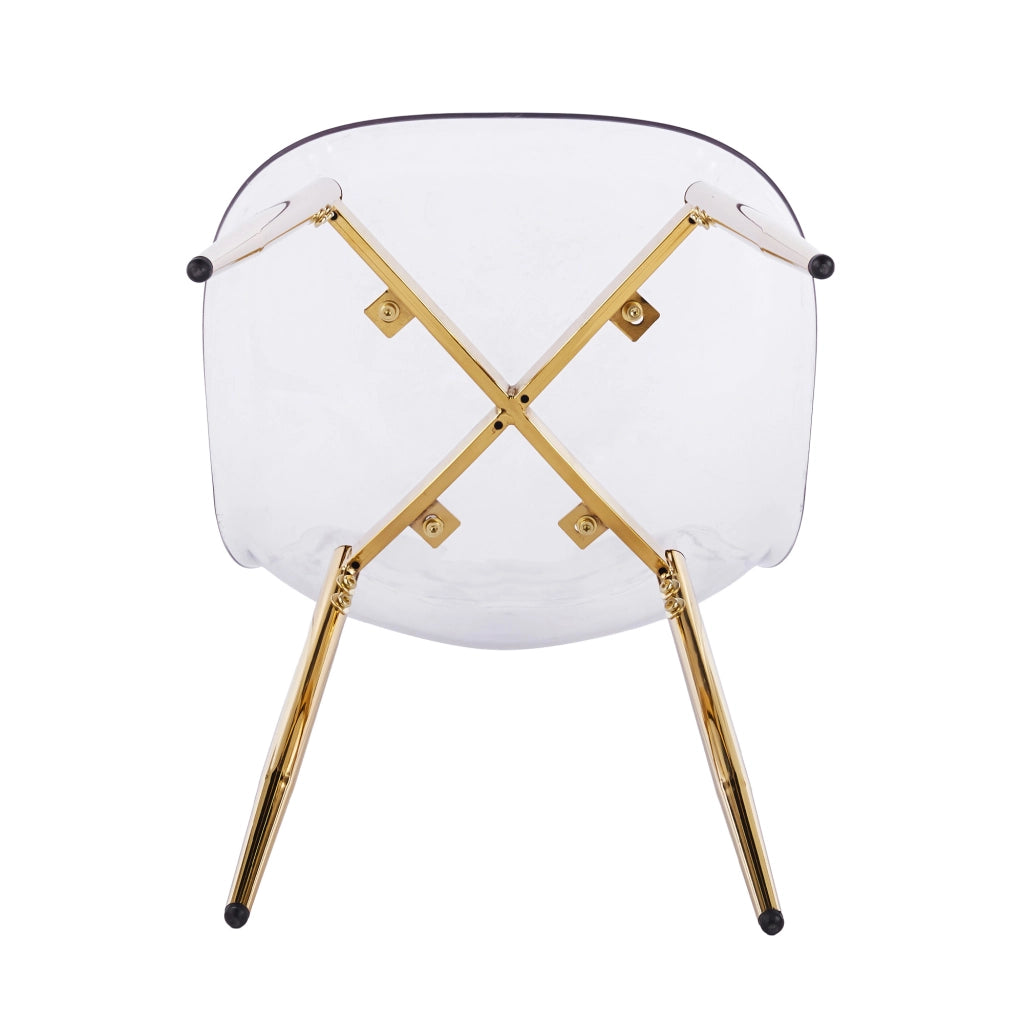 SEDIA Trasparente 53x47x51 cm ABS Metallo Set da 4 pezzi Oro