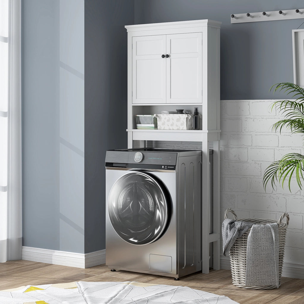 Mobile Bagno 2 Ante Sospeso con Ripiani Regolabili ¨C Minimal ¨C Bianco