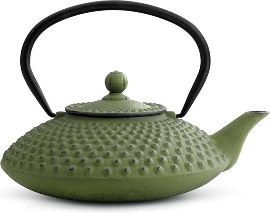Teapot in acciaio Jing 125 l struttura a punte verdi - stile asiatico teapot in acciaio