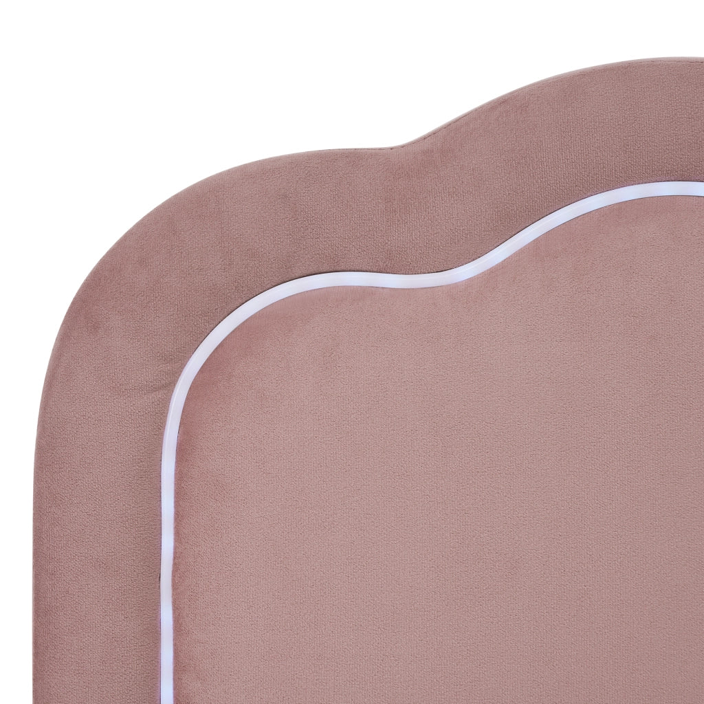 letto imbottito velluto rosa 90 x 200 cm