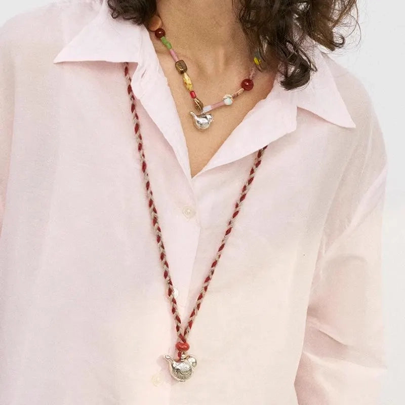 Collana fatta a mano con cristalli di giada colorati, regalo di Natale per donna, regalo di compleanno