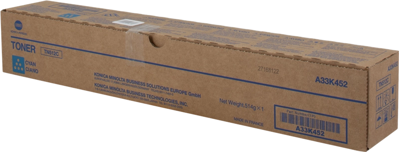 ORIGINAL Konica Minolta toner ciano A33K452 TN512C ~26000 Seiten