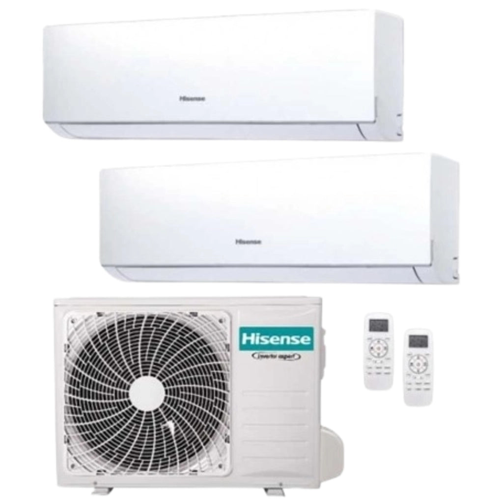 Hisense Climatizzatore Dual 7000BTU+12000BTU Pompa Calore A++/A+ WiFi Hi-Comfort Split Inverter 2AMW42U4RGC