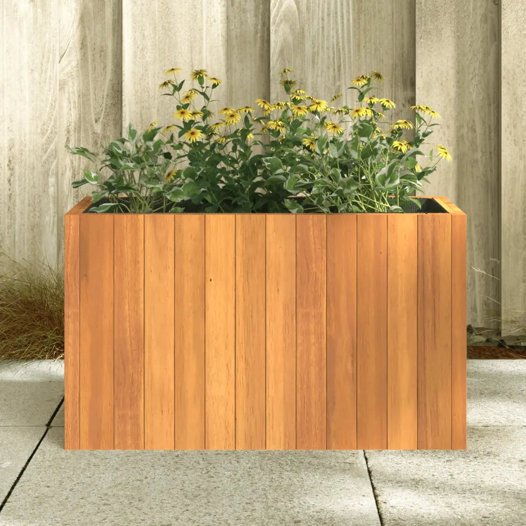 Fioriera | Cassetta per fiori | Vaso da Giardino 59x27,5x35 cm in Legno Massello di Acacia