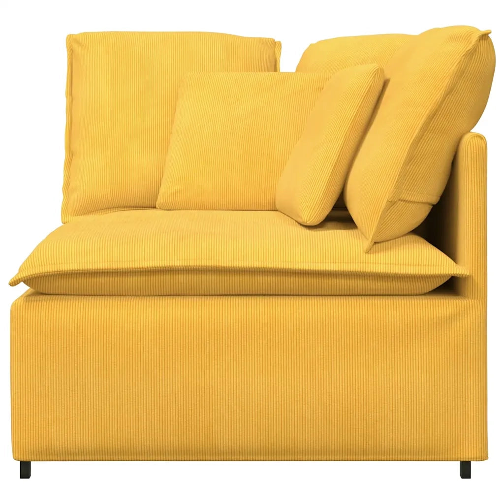 Modulo Angolare Divano Modulare con Cuscini Giallo Chiaro 100cm 4104473