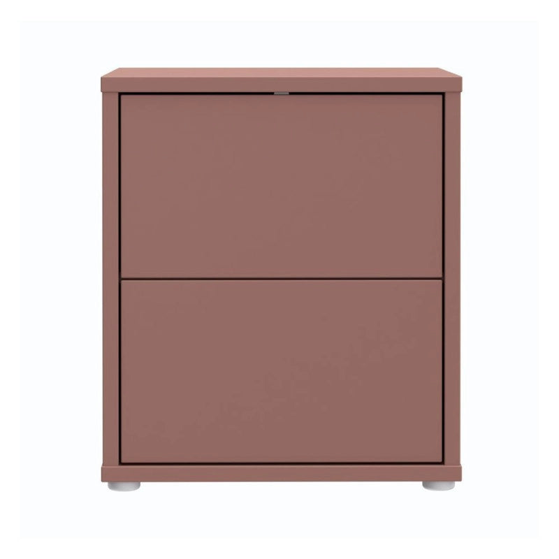 Comodino Medea 2 cassetti in colore terracotta