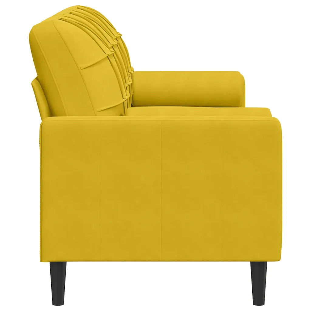 Divano a 3 Posti con Cuscini Giallo 180 cm in Velluto 3278235