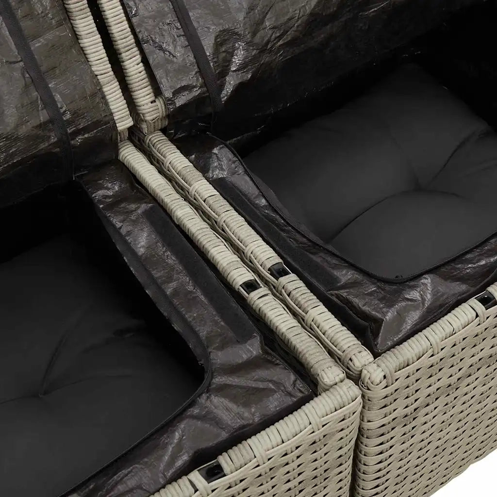 Set Divano da Giardino 6 pcs Grigio chiaro polyrattan 3355531