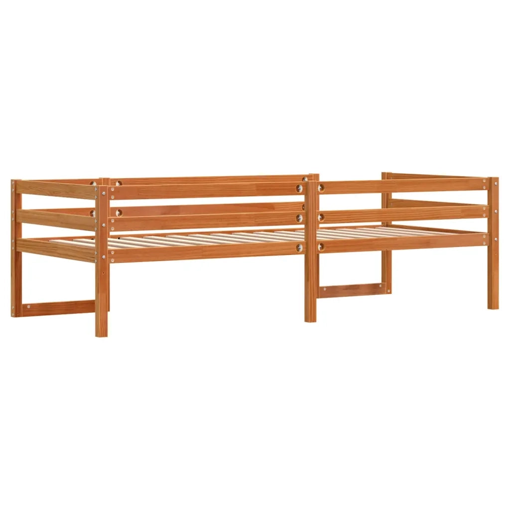 Giroletto per Bambini Marrone Cera 90x190cm Legno Massello Pino 846869