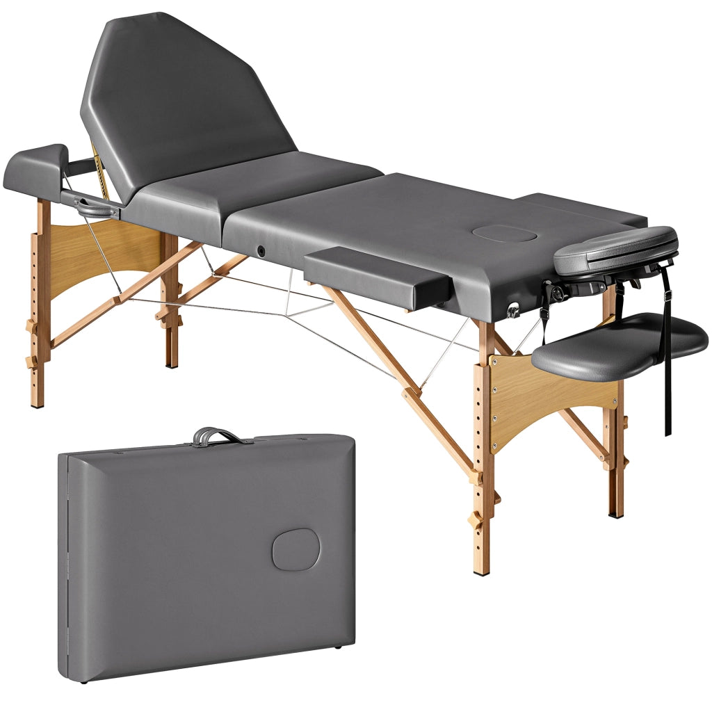 Letto reclinabile in legno con testiera regolabile e braccioli ¨C Zephmum ¨C Grigio 215x60x62-89 cm