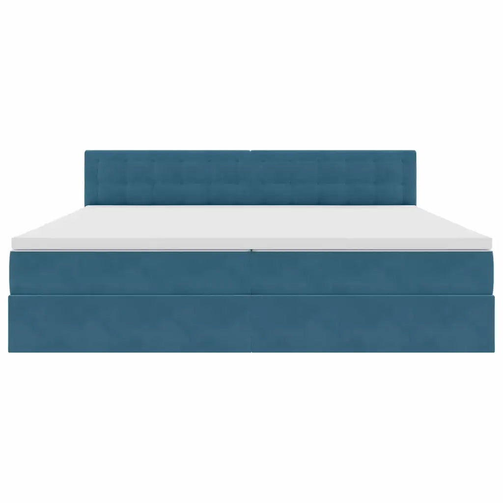 Letto con Contenitore Blu Scuro 200 x 200 cm Velluto 3370903