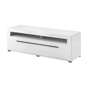 Mobile TV 140cm collezione BREDA. Colori bianco opaco e bianco lucido. Stile design.