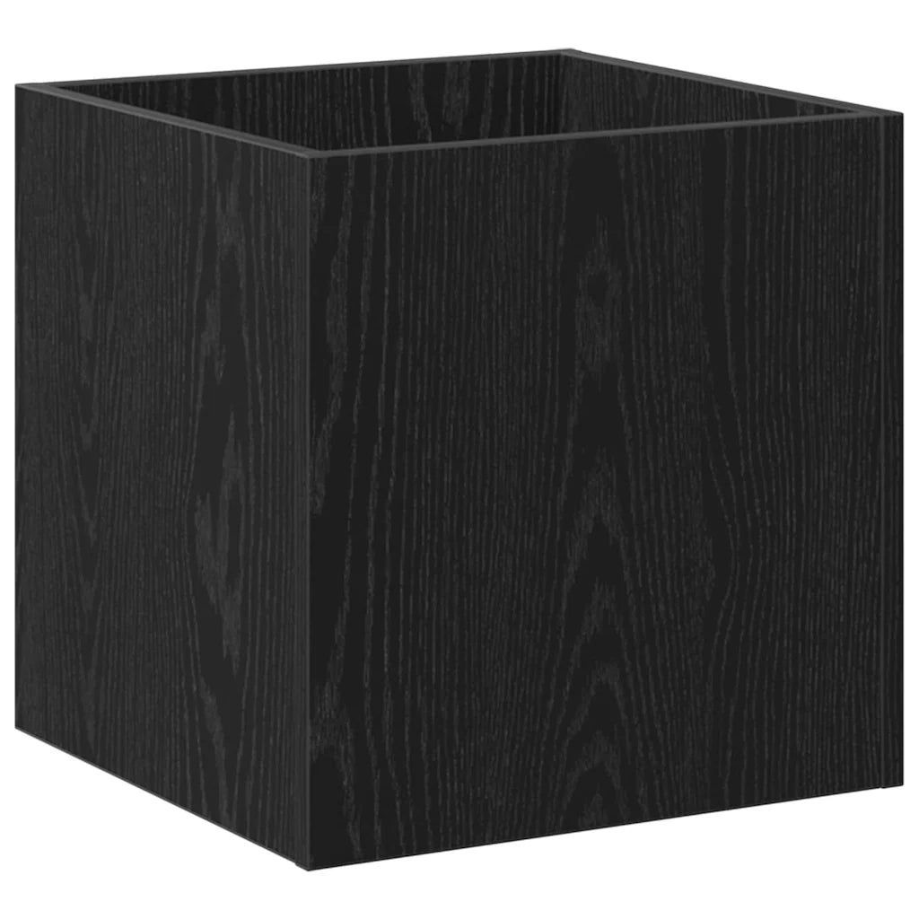 Set mobili da ingresso con specchio 5 pcs Rovere nero e argento-Mobile con specchio