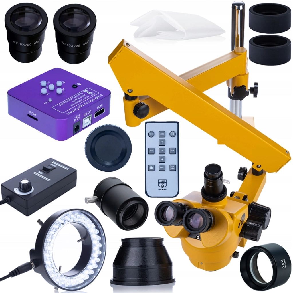 Mikroscopio Trinoculare Rosfix Neptune Pro – Zoom 7–45x con Fotocamera 51MP 4K, Lente Barlow 0.5x, Illuminatore LED 56x