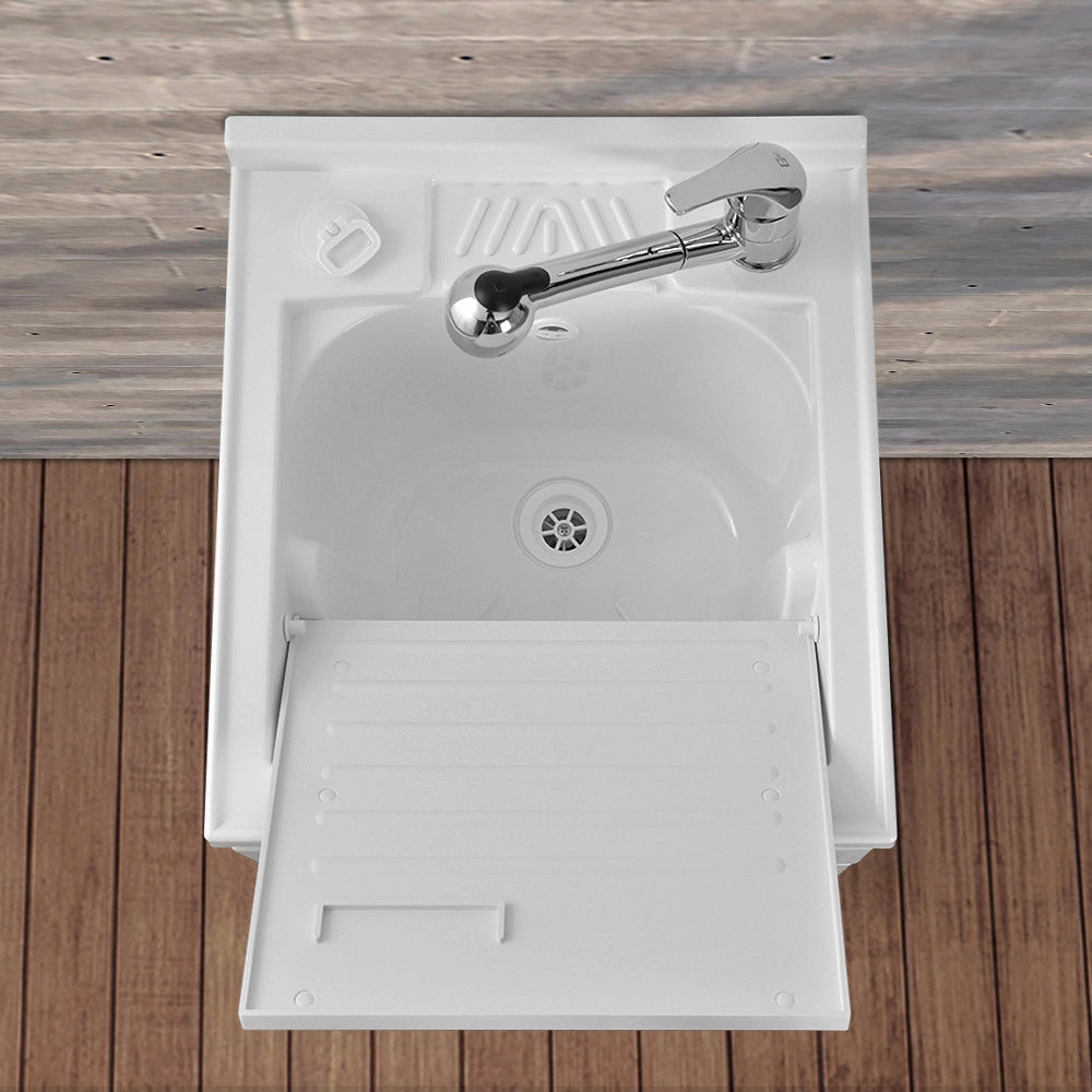 Mobile Lavatoio in Kit bianco 45x50 cm  completo di asse lavapanni