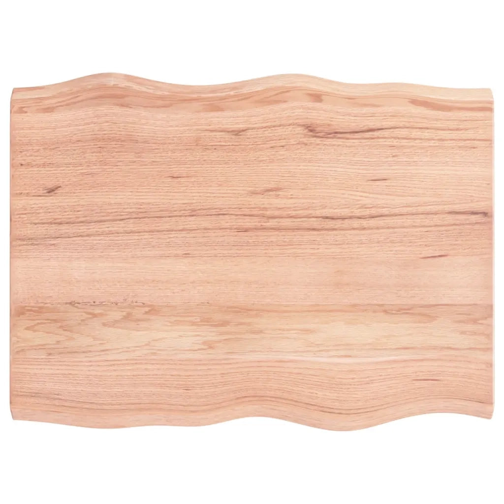 Piano Tavolo Marrone Chiaro 80x60x(2-4) cm Rovere Non Trattato 363945