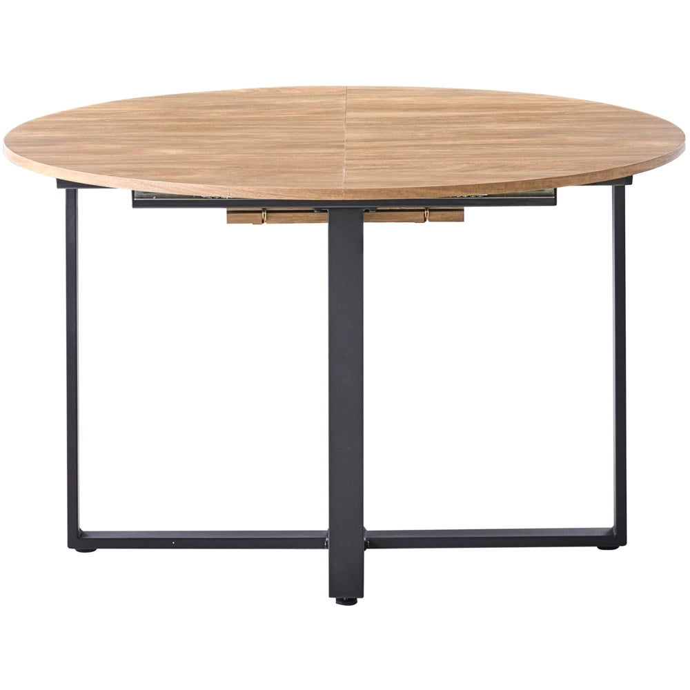 Tavolo da pranzo marrone nero MDF ferro 120/160 x 120 cm moderno quadrato allungabile gambe incrociate a X meccanismo a farfalla