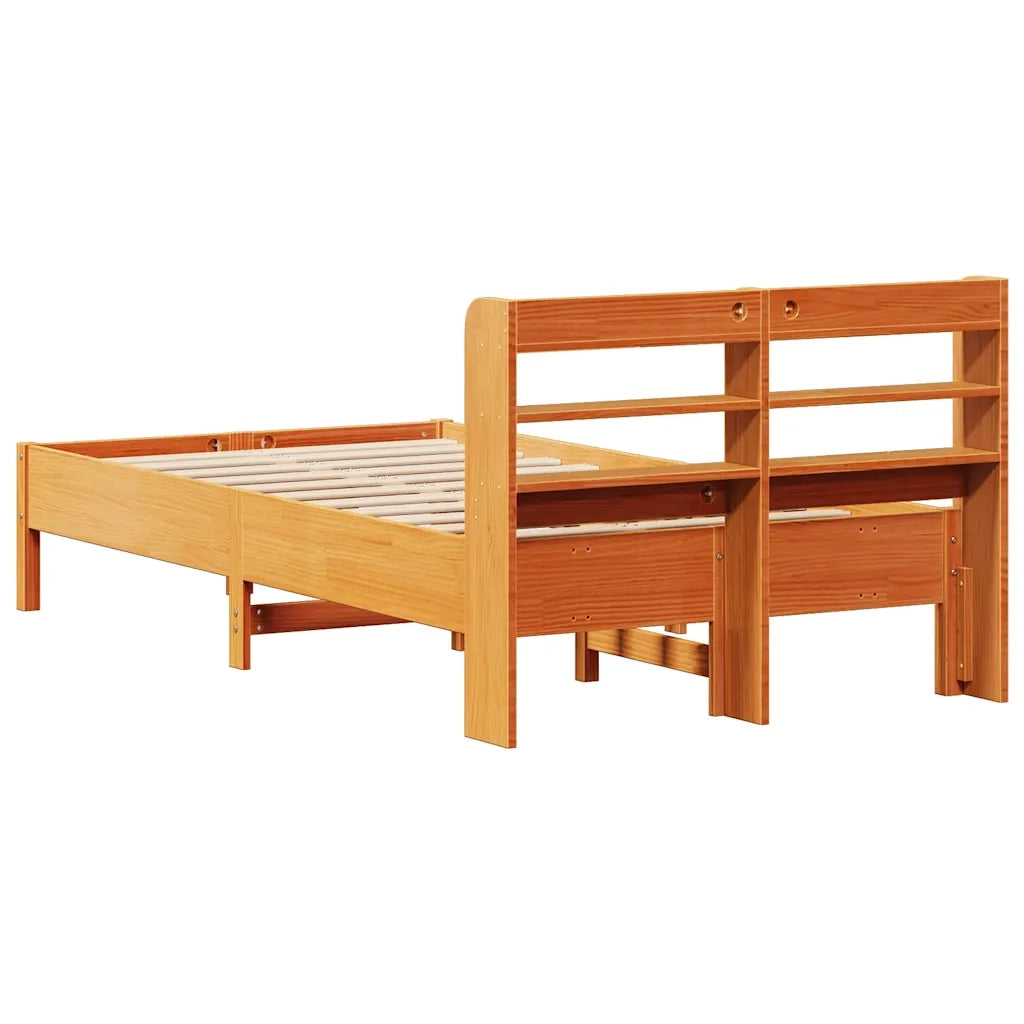 Letto senza Materasso-Struttura Letto Marrone Cera 100x200 cm in Legno di Pino 162634