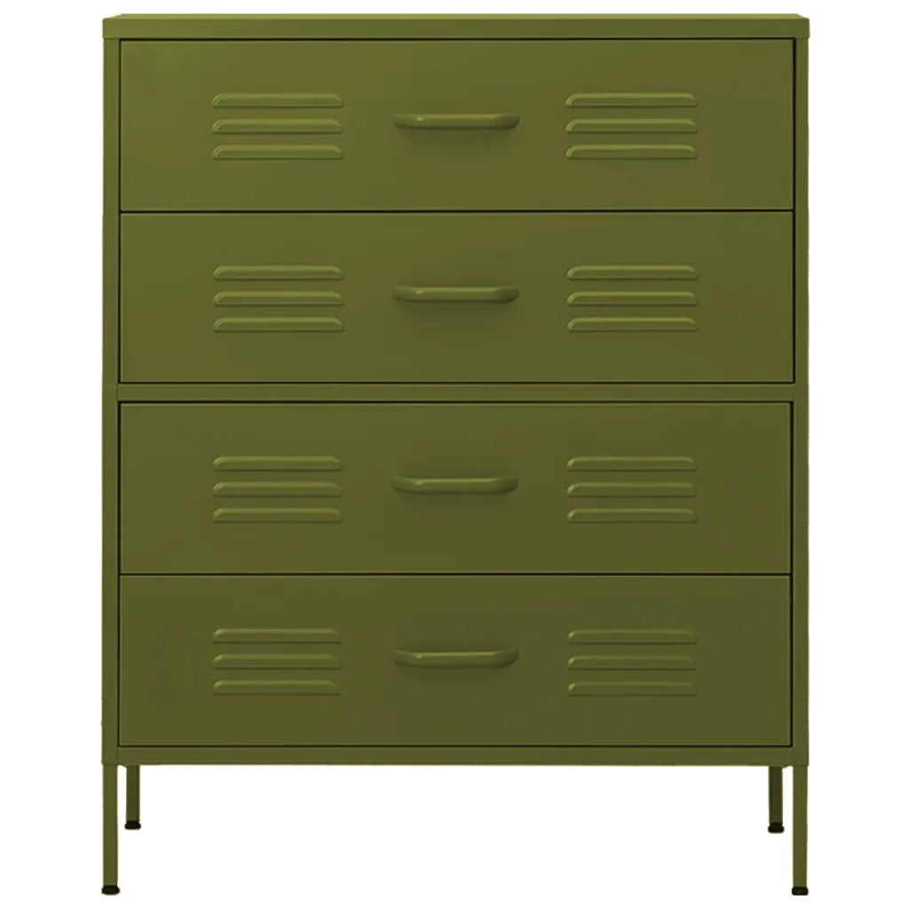 Cassettiera Verde Oliva 80x35x101,5 cm in Acciaio CFW6569136