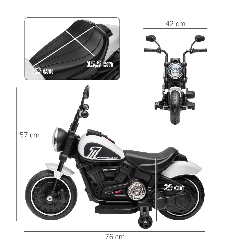 Moto Elettrica per Bambini 6V ¨C Xylo ¨C Bianca con Faro LED 18-36 Mesi