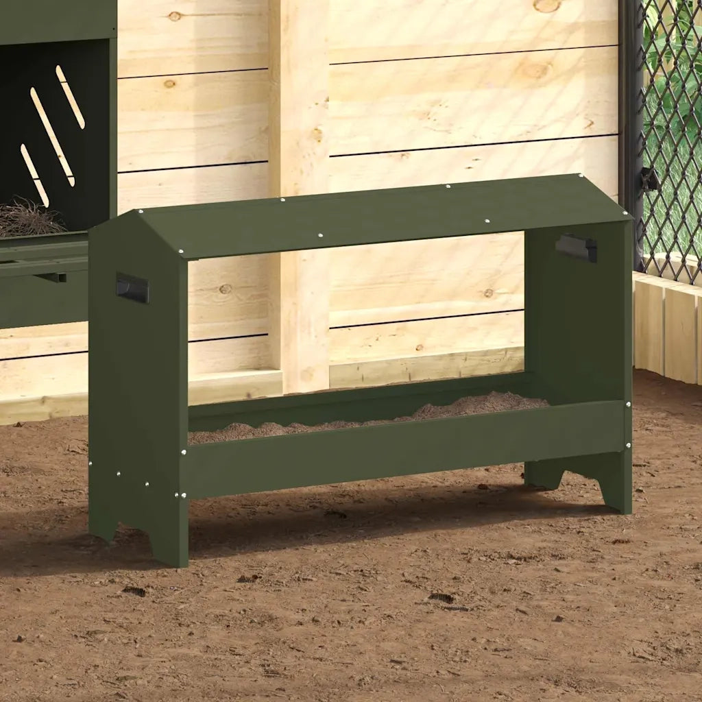 Mangiatoia per polli Verde oliva 81 x 32 x 53,5 cm 874619