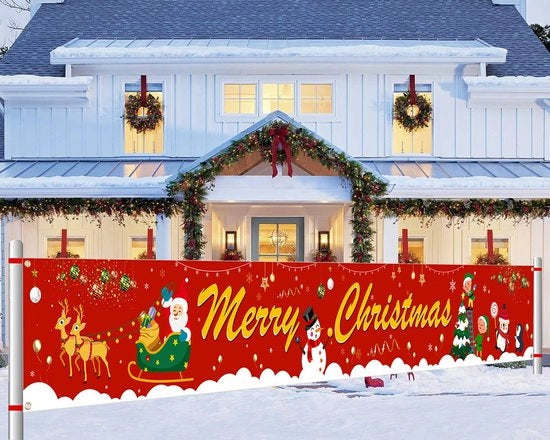 Banniere di Natale Veloce Natale - Decorazione per Interno/Esterno - Decorazione per Porta di Giardino - Decorazione per Tavolo - Decorazione per Parete di Natale - 270 x 35 cm - Decorazione di Natale