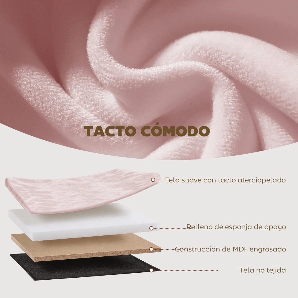 Pouf contenitore pieghevole 72L ¨C Xylo ¨C velluto rosa 76x38x35cm