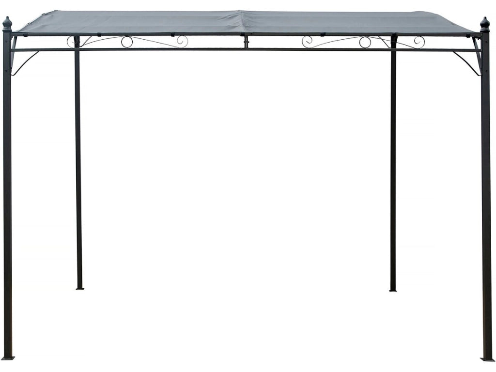 Pergola inclinata in metallo addossato - 3 x 2,5 m - Grigio