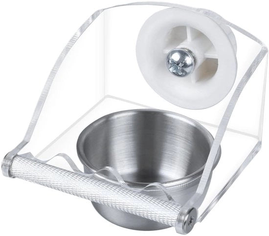 Alimentatore per Uccelli di Alta Qualità - Bocchetta per Uccelli in Acciaio Inossidabile - Bacino per Uccelli - Fonte d'Acqua - Supporto Antiscivolo - Facile da Pulire - Resistenze ai Solletici - Bacino per Alimentazione