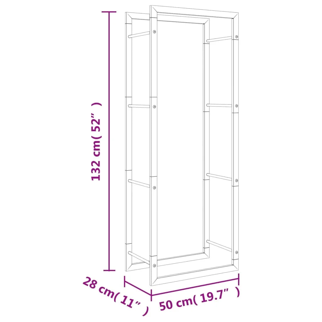 Portalegna 50 x 28 x 132 cm acciaio inox argento 02_0043715