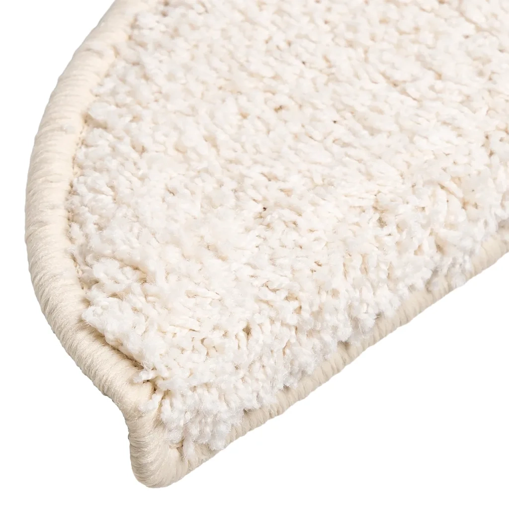 Tappetini per scale 15 pz | Gradini per Scale 56x17x3 cm Bianco Semicircolari