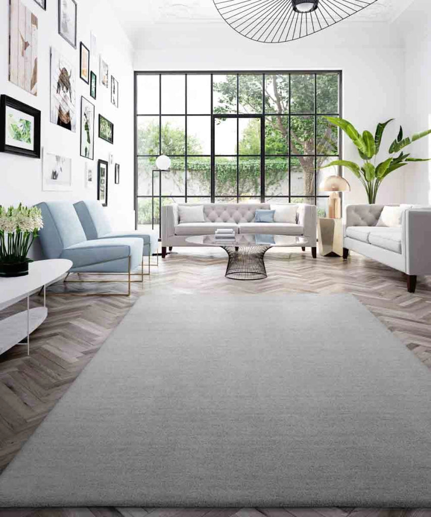 Tappeto FEEL GRIGIO CHIARO cm.120x170 tinta unita moderno, pelo morbido resistente e lavabile in lavatrice