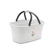 Bacinella Cesta con Manico Domus Ovale Bianco Polvere 58 x 38 x 30 cm