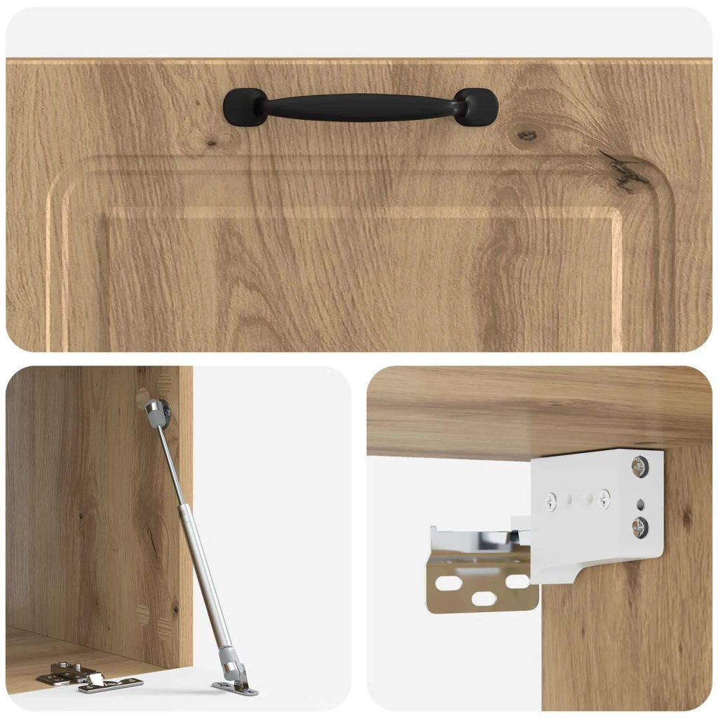 Mobile Porta TV da Muro-Credenza per TV sospesa Rovere Artigianale 78,5 x 41 x 30 cm 416366