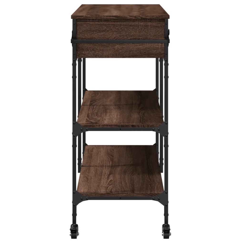 Carrello da Cucina-Scaffale per Cucina Rovere Marrone 105x42x95cm Legno Multistrato