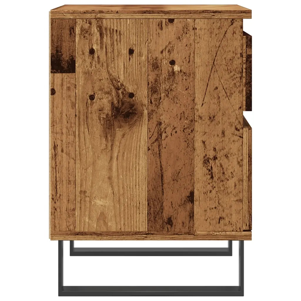 Comodino | Armadio da Notte | Mobiletto da notte Legno Antico 40x35x50 cm in Legno Multistrato