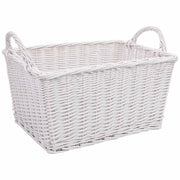 Cestino in vimini bianco 52x40x37h cm