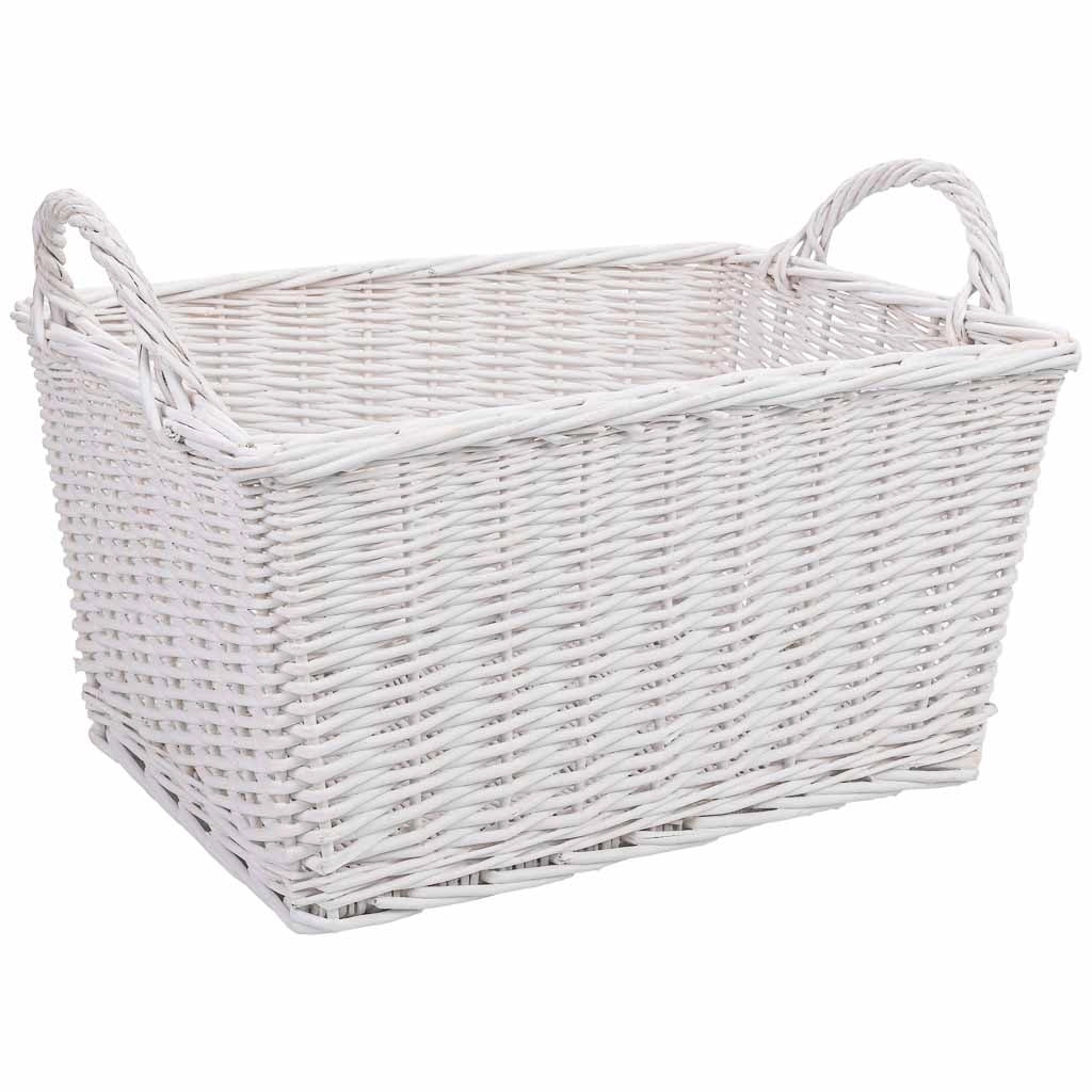 Cestino in vimini bianco 52x40x37h cm