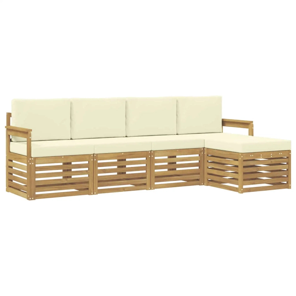 Set di divani da esterno 5 pcs Bianco e Crema 3391660