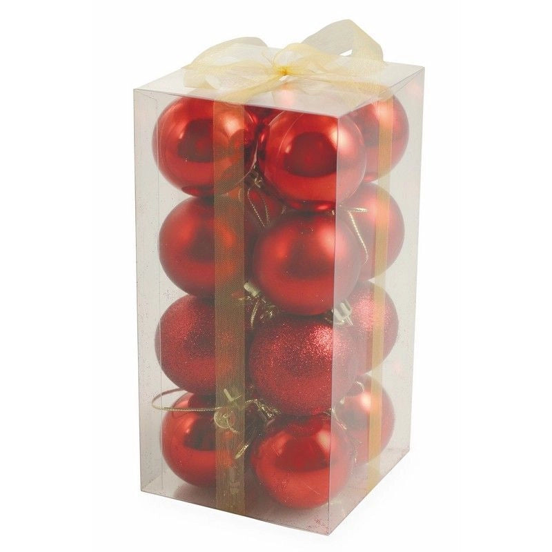 Galileo Casa GL-2411367 Set 16 Palle di Natale Rosse 3 cm Decorazioni Natalizie