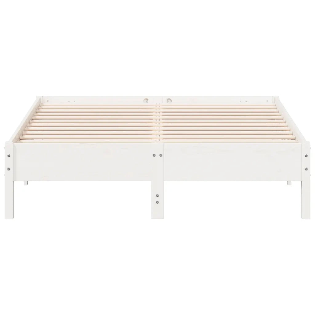 Letto senza Materasso Bianco 150x200 cm Legno Massello di Pino 842695