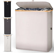 Lavatrice Grande con 2 Cassetti 140L - Lavatrice per Bagno e Camera da Letto - Lavatrice Moderna - Lavatrice Pieghevole con Maniglie - Lavatrice Beige 3 Cassetti