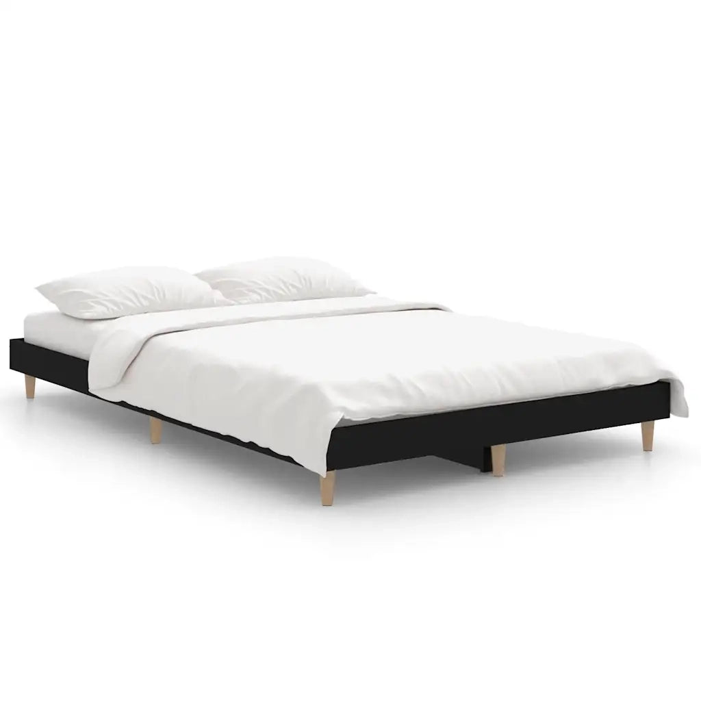 Letto matrimoniale | Letto per adulti | Giroletto Nero 120x190 cm in Legno Multistrato
