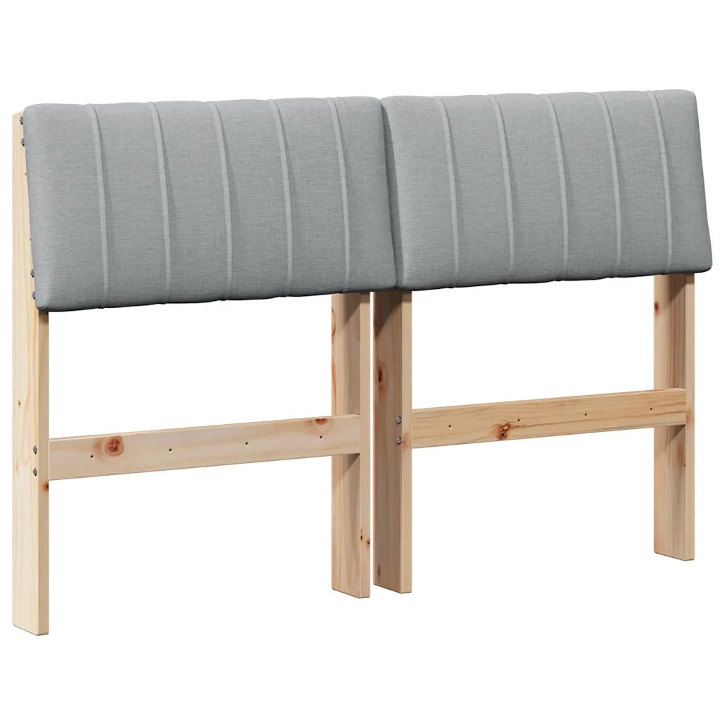Testiera | Testata imbottita Grigio chiaro 120 cm Pino massello