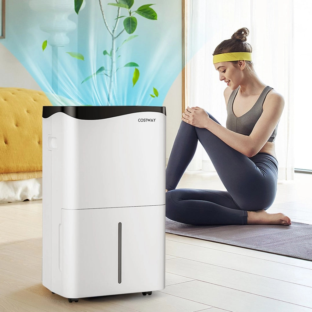 Deumidificatore per casa con 4 modalit¨¤ e 2 velocit¨¤, Deumidificatore con pannello touch e controllo da app Bianco-Controllo climatizzazione